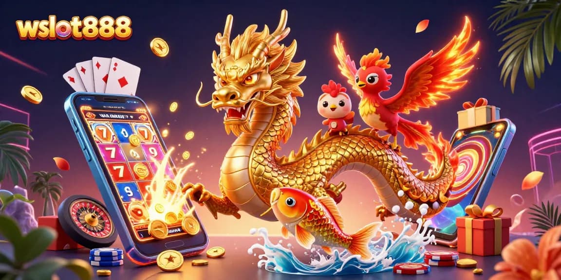 Mainkan wslot888 dengan dragon emas dan phoenix lucu di kasino online terkemuka, penuh permainan menarik.