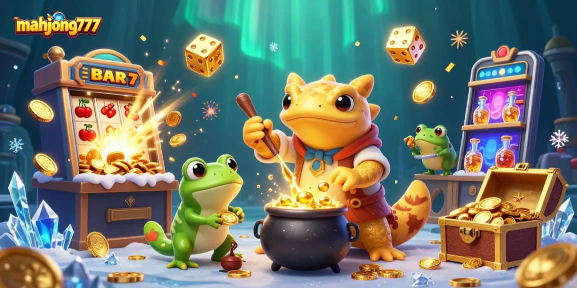 Experience mahjong777 with a vibrant scene of gold and fortune set in a dynamic casino environment.