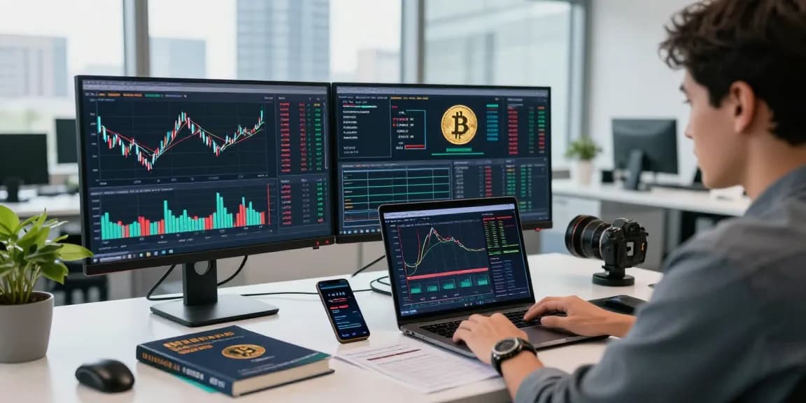 Отзывы о битмекс биржа, трейдер за компьютером анализирует графики криптовалют
