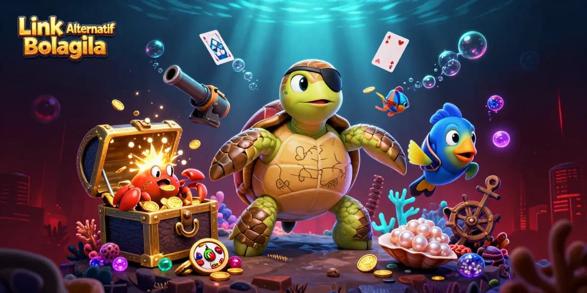 Menangkan peluang dengan Link Alternatif Bolagila dan ikon perjudian yang menarik dalam ilustrasi 3D