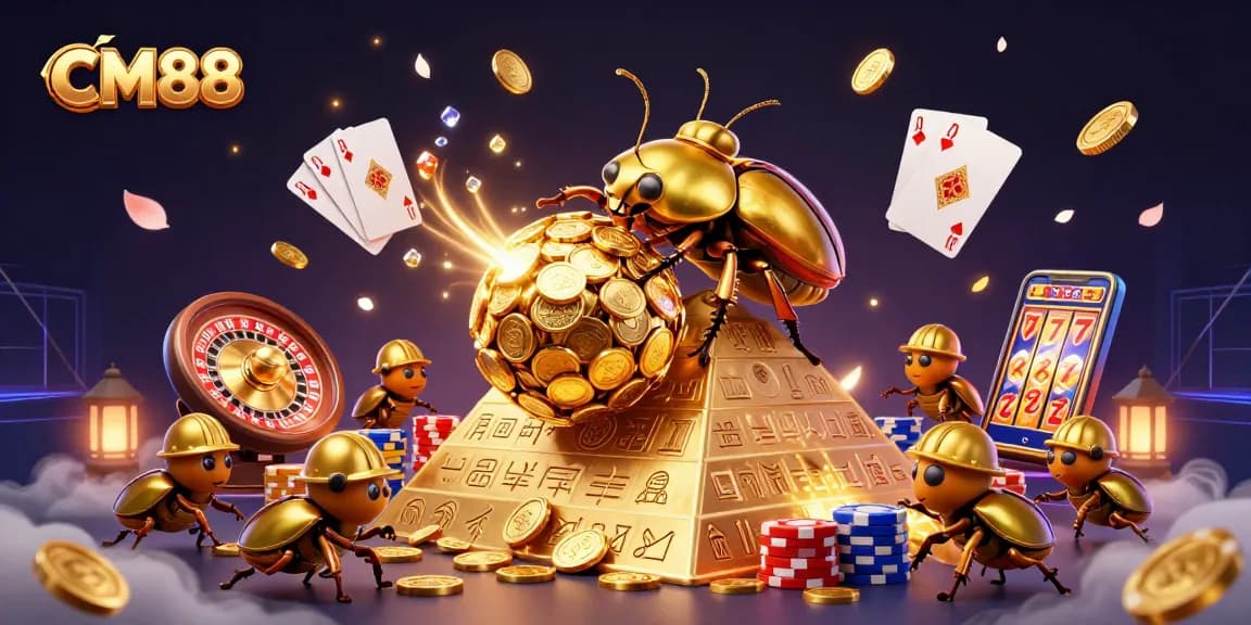 Experience the thrilling world of CM88 with a vibrant, detailed casino illustration.
