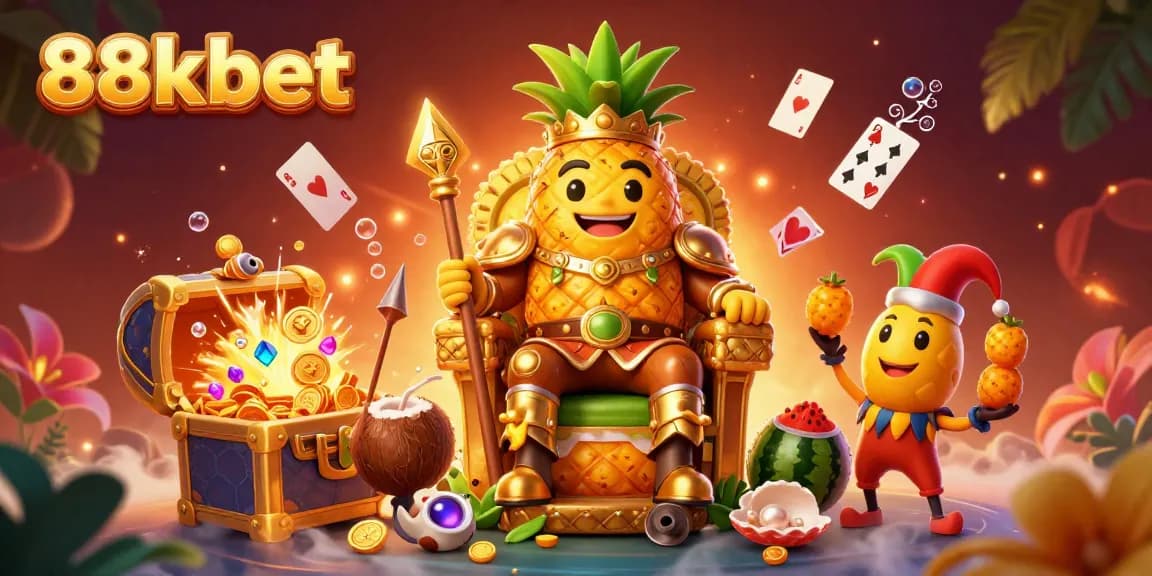 Experience thrilling gaming at 88kbet with the vibrant casino scene depicting exciting characters and elements.