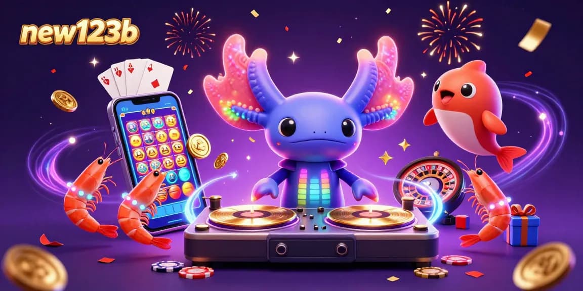 Experience thrilling gaming with new123b featuring neon characters and vibrant casino elements.