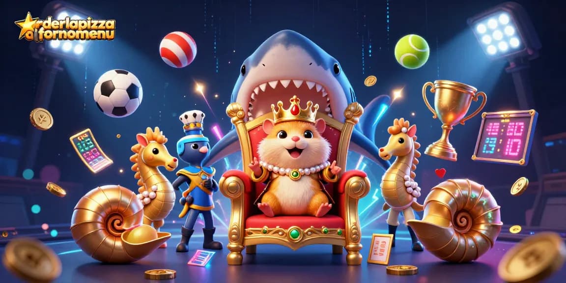 Rasakan pengalaman bermain di orderlapiazzaalfornomenu dengan raja hamster emas di tahta hiu megalodon.