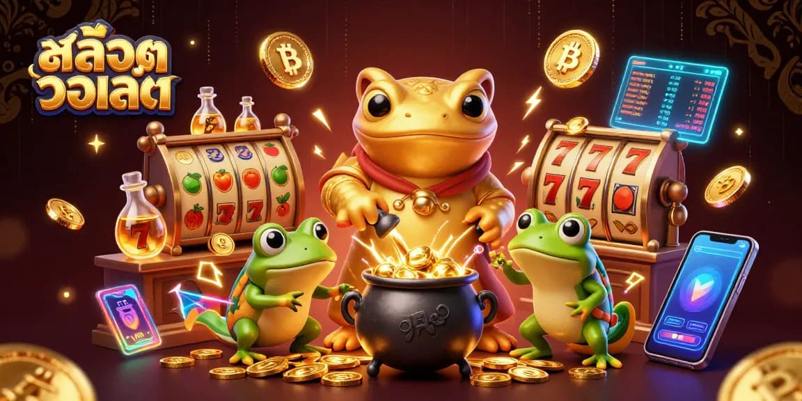 Play สล็อตวอเลท and discover thrilling slots with jackpot chances in a vibrant scene.