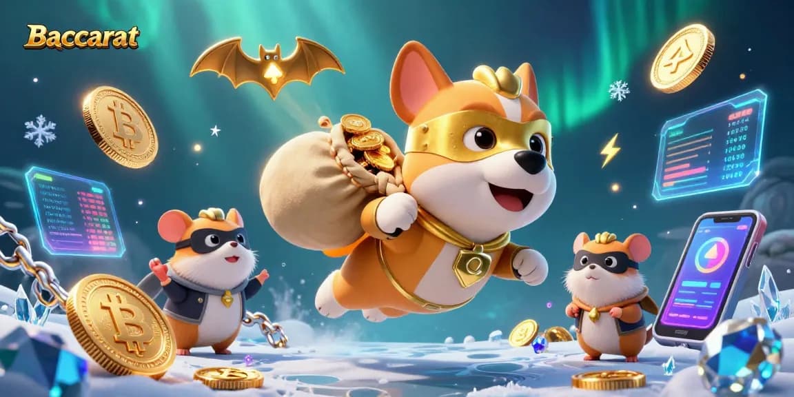 Experience Baccarat with an ultra-detailed scene featuring a superhero dog and hamster in a casino-inspired adventure.