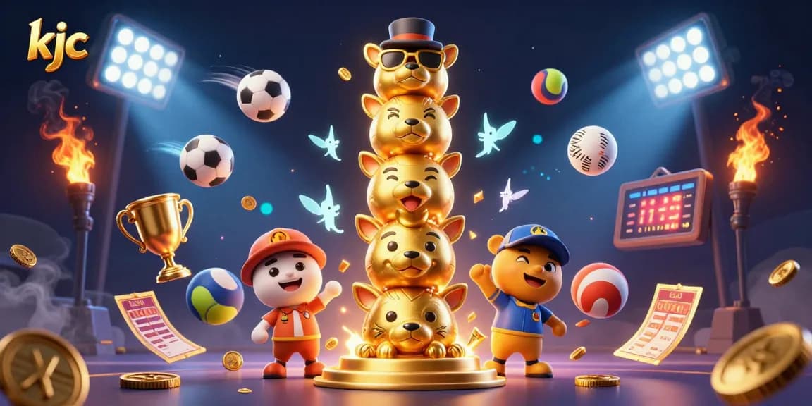 Experience dynamic sports betting excitement with kjc, featuring vibrant characters and game elements.