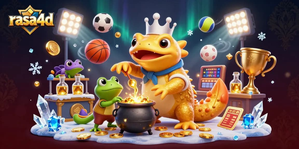 rasa4d menghadirkan alchemist salamander emas besar di laboratorium perjudian modern.