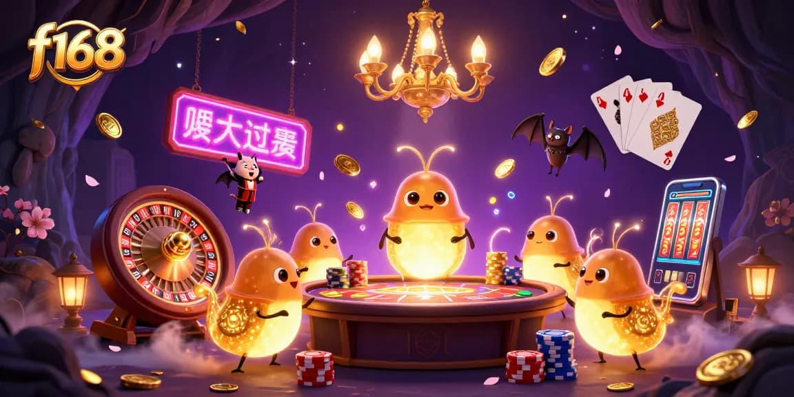 Experience the vibrant world of f168 where glowworms illuminate a thrilling cave casino.