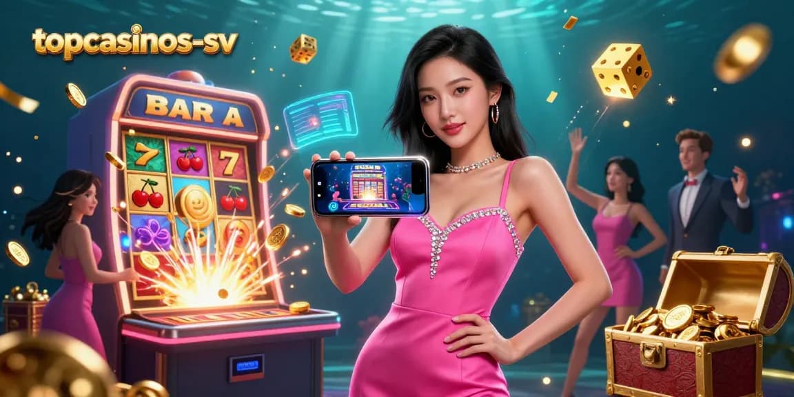 Experience vibrant gameplay at topcasinos-sv with a stunning casino illustration showcasing excitement and winnings.