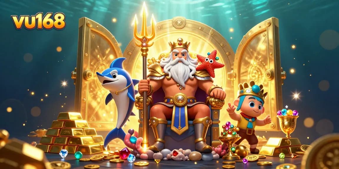 Experience the thrill of betting with vu168 as Neptune surrounded by riches in vibrant 3D gaming glory.