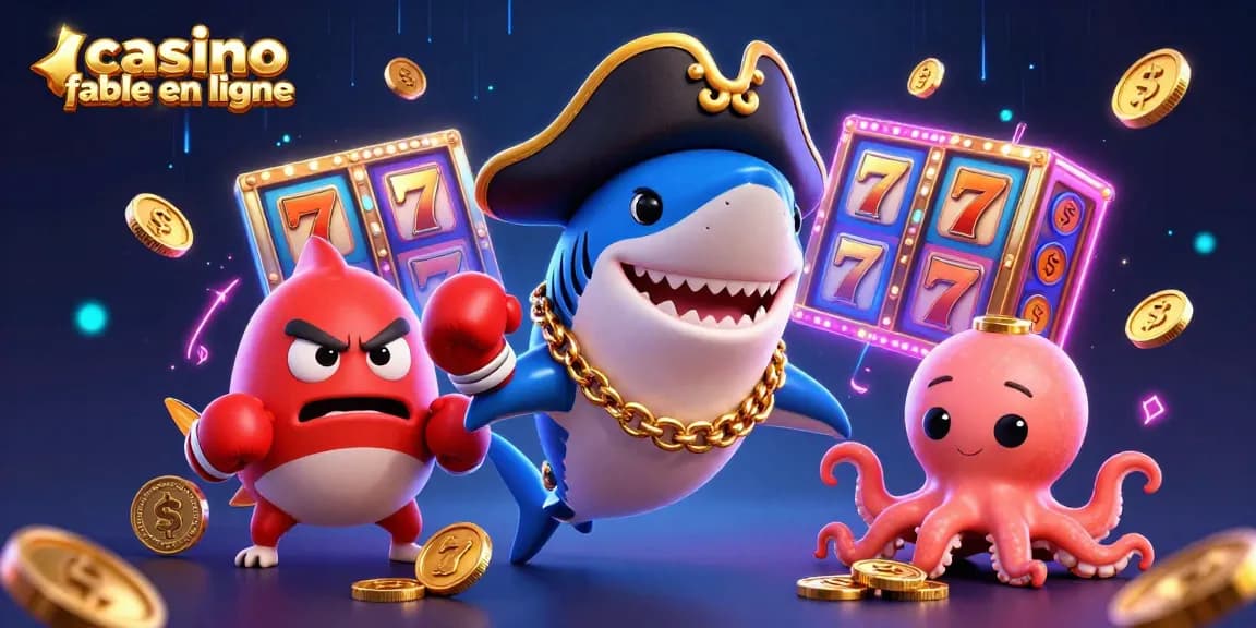 Engage with casino fiable en ligne through a colorful 3D scene featuring playful casino elements and characters.