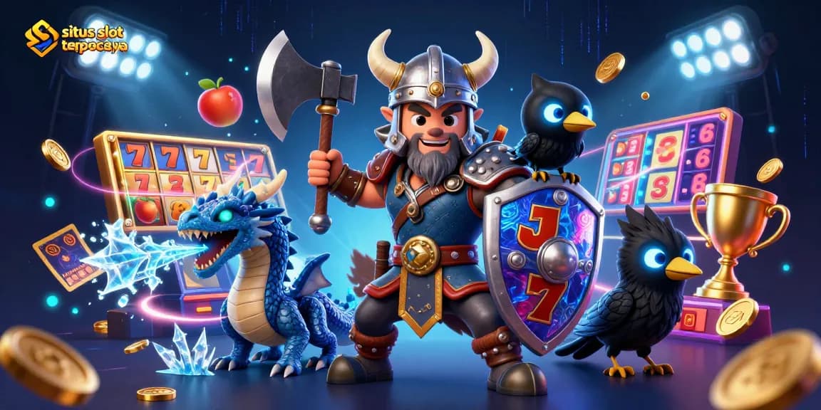 Menangkan hadiah dengan situs slot gacor terpercaya, tampil menarik dalam ilustrasi kasino 3D.