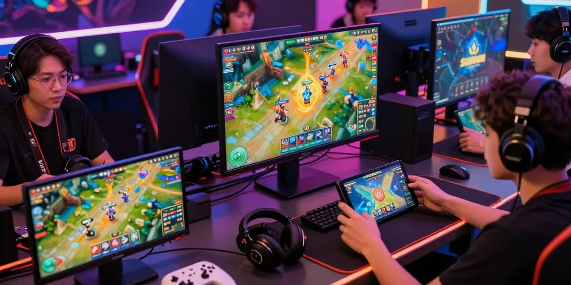 Exciting sunwin gaming setup with players engaging in a digital card game.