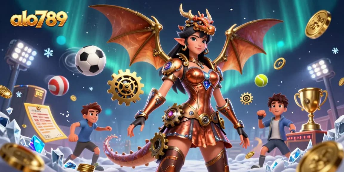 Bet on sports with alo789 in this dynamic illustration featuring engaging characters and action-packed elements.