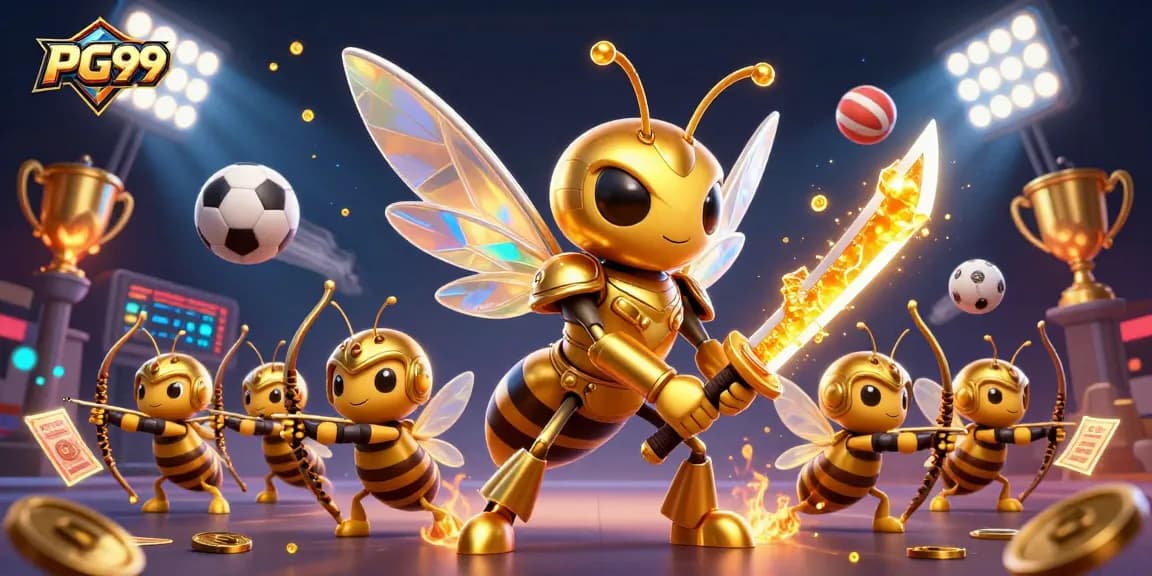 PG99 invites you to join a vibrant casino scene with dynamic betting action and lively gold elements.