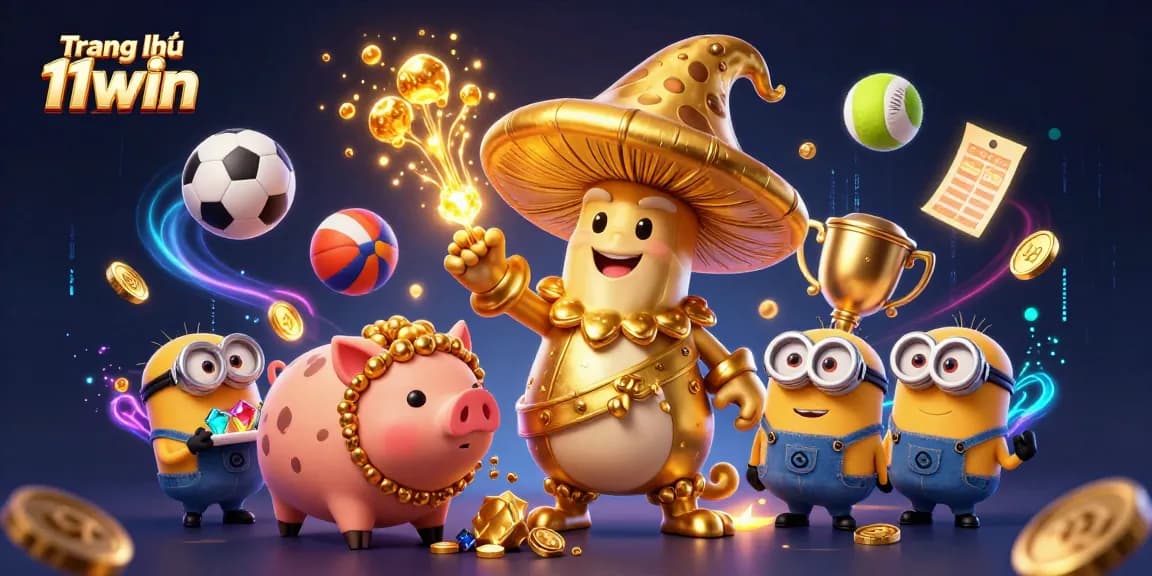 Experience excitement with Trang chủ 11win as the golden mushroom wizard and pig combine magic and sports thrill.