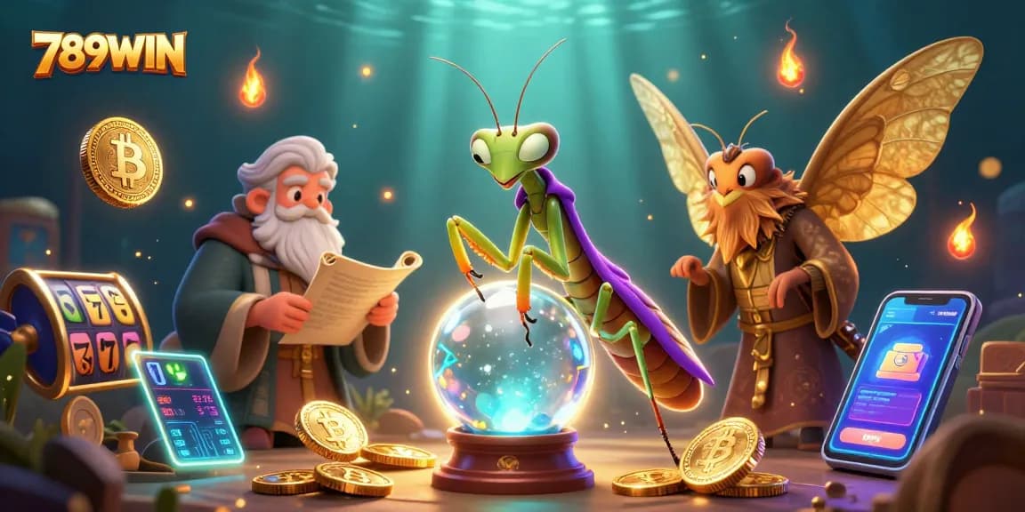 Win big at 789WIN with a captivating illustration of a mystical fortune teller and enchanting casino elements.