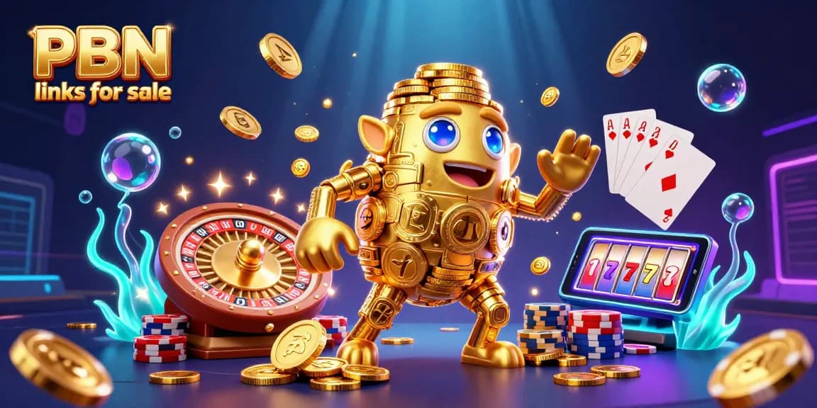 Experience the thrill of PBN links for sale with this vibrant casino illustration featuring dynamic gaming elements.