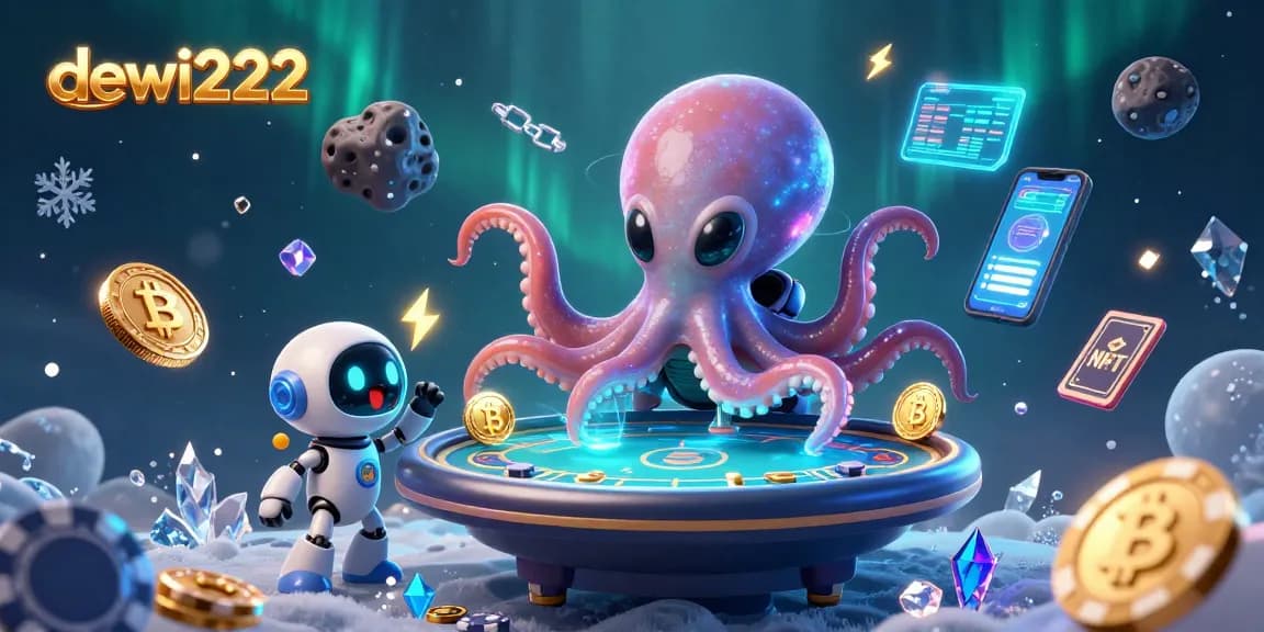 Permainan slot menarik di dewi222 dengan karakter alien lucu dan koin Bitcoin bersinar.