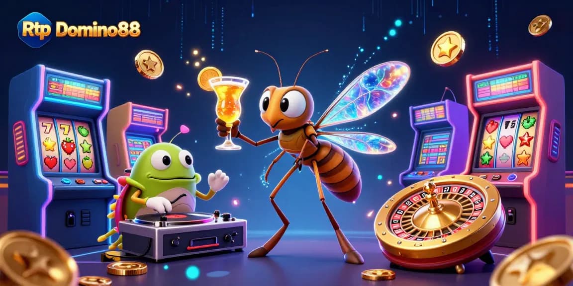 Spin the reels at Rtp Domino88 for exciting gambling action with animated casino characters.