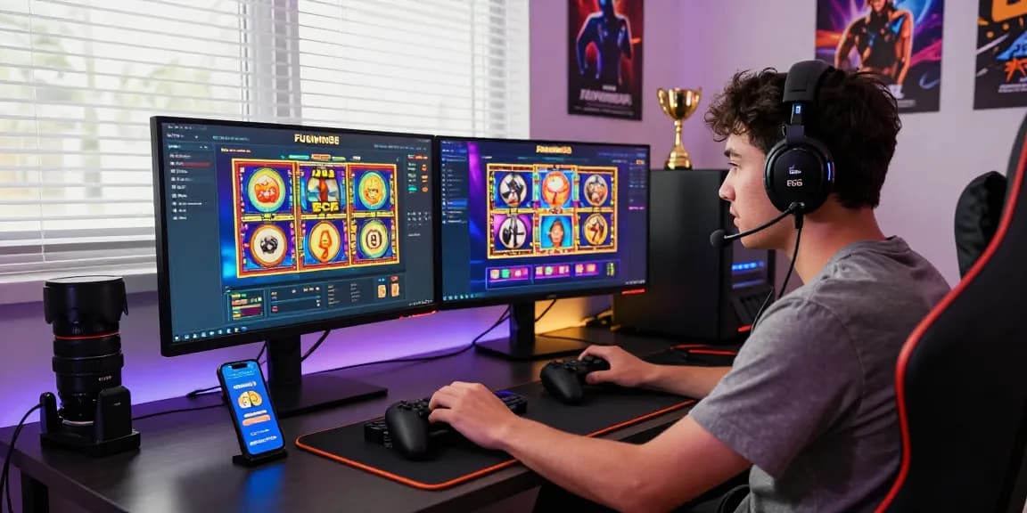 Pengalaman bermain di Fujiwin88 dengan permainan slot yang menarik di ruang kerja modern.
