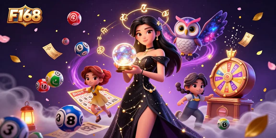 F168 captures the mystical essence of online gaming with vibrant, dynamic elements and a stunning 3D scene.