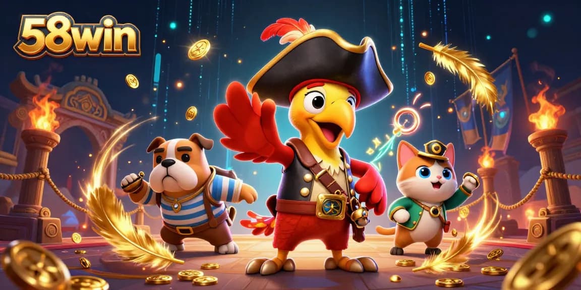 Experience thrilling gameplay with 58win as a pirate captain, celebrating success and fortune.