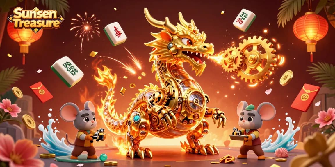 Experience the thrill of Sunken Treasure with an impressive 3D casino scene featuring vibrant characters and dynamic elements.