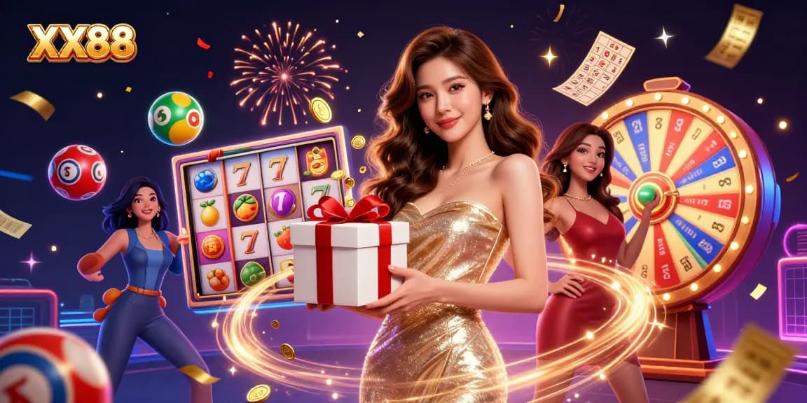 Experience the excitement of XX88 with dynamic slot games and winning elements in a vibrant casino atmosphere.