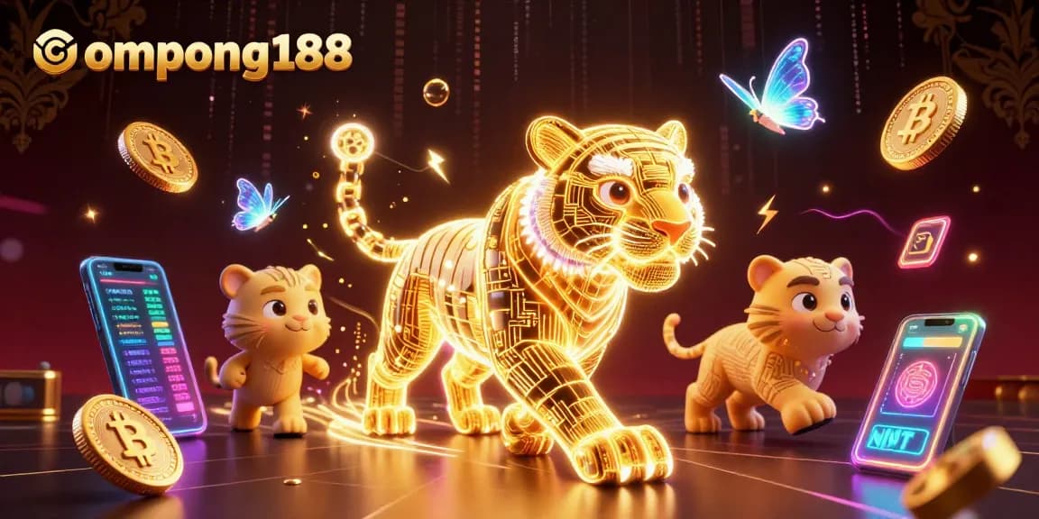 Ompong188, forum pecinta game online, tampilkan pengalaman bermain dalam ilustrasi kasino digital yang dinamis.