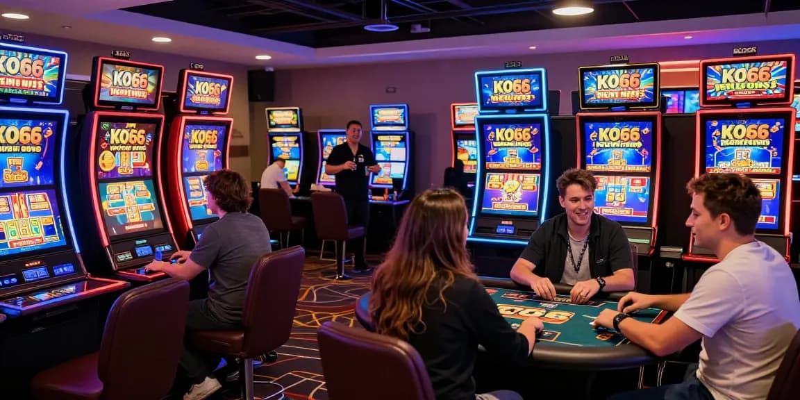 Players enjoying the KO66 online casino with exciting games and vibrant atmosphere.
