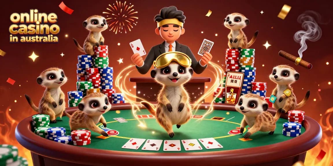 Experience dynamic gaming at an online casino in australia filled with excitement and meerkat characters.