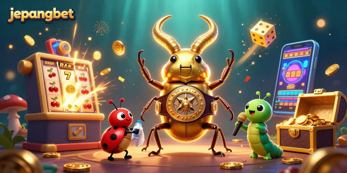 Engage with thrilling slots at Jepangbet as golden stag beetles and luck symbols collide!
