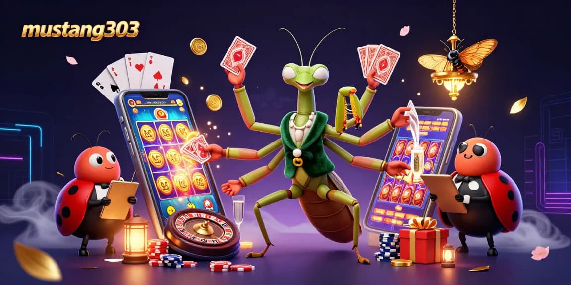 Engage with mustang303's thrilling slot experience featuring colorful games and vibrant casino elements.