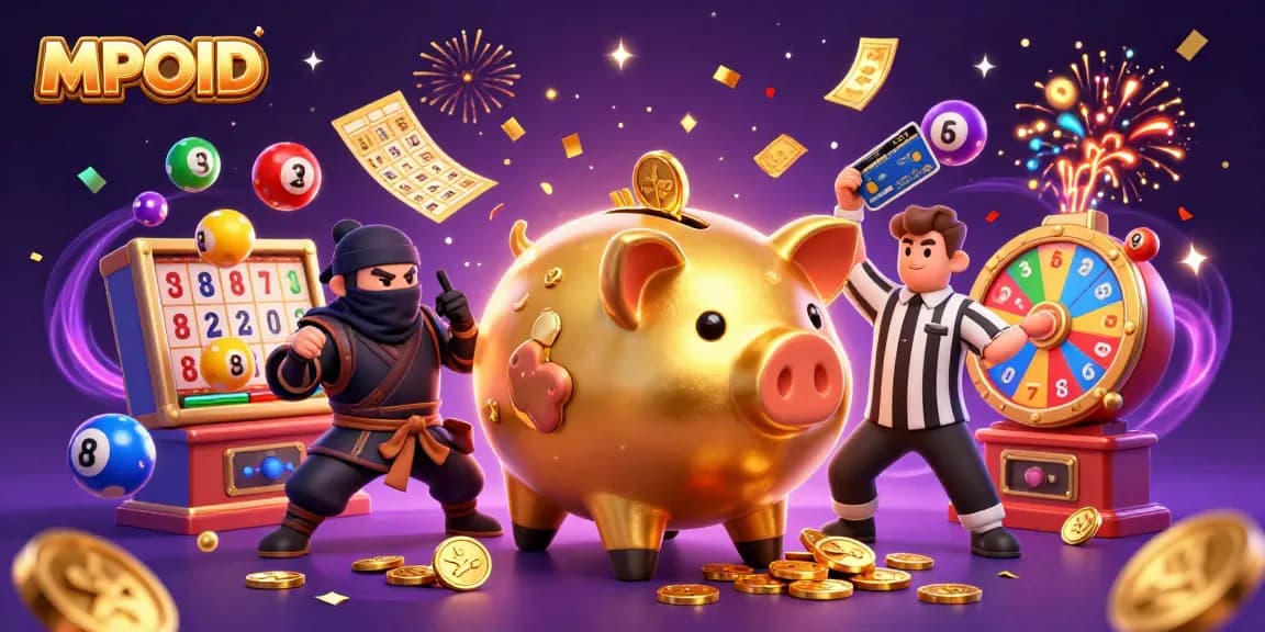 MPOID showcases exciting gaming experiences with vibrant slot reels and dynamic character action in a thrilling casino atmosphere.