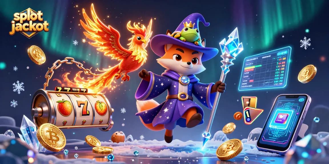 Memenangkan slot jackpot dengan simbol beruntun dan simbol keberuntungan yang menyala di layar permainan.