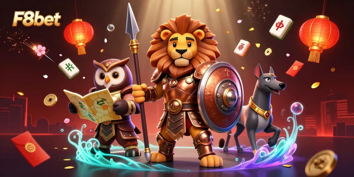 Win big with F8bet in a vibrant 3D illustration featuring exciting gambling elements!