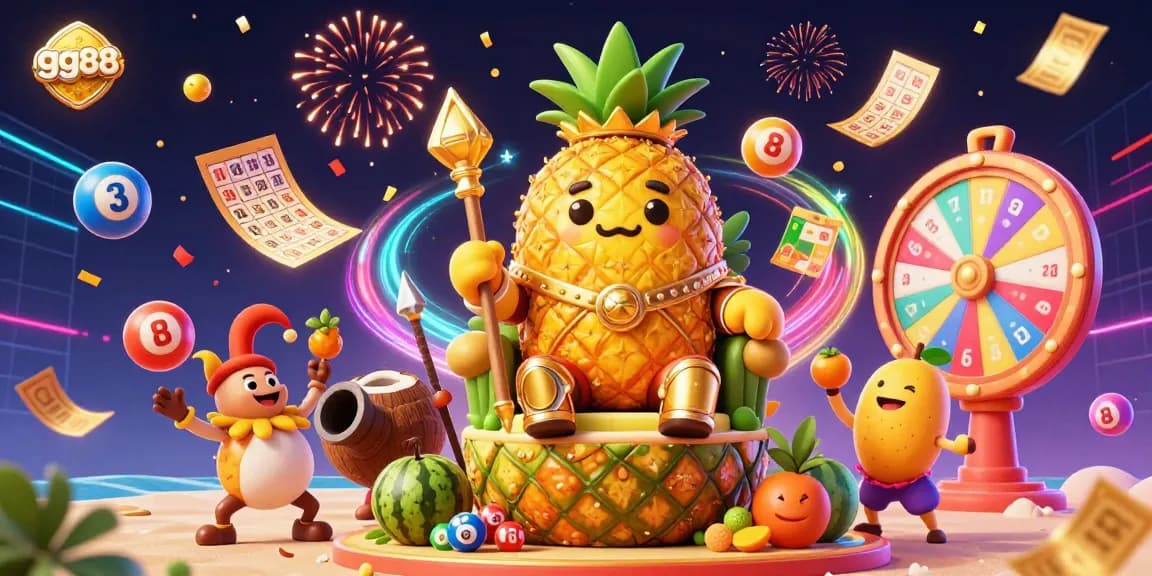 Play exciting games at gg88, featuring vibrant symbols and characters in an energetic casino scene.