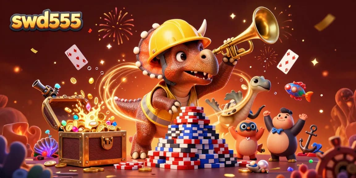 Menangkan jackpot dengan swd555 dan lihat triceratops membangun piramida chip poker yang megah.