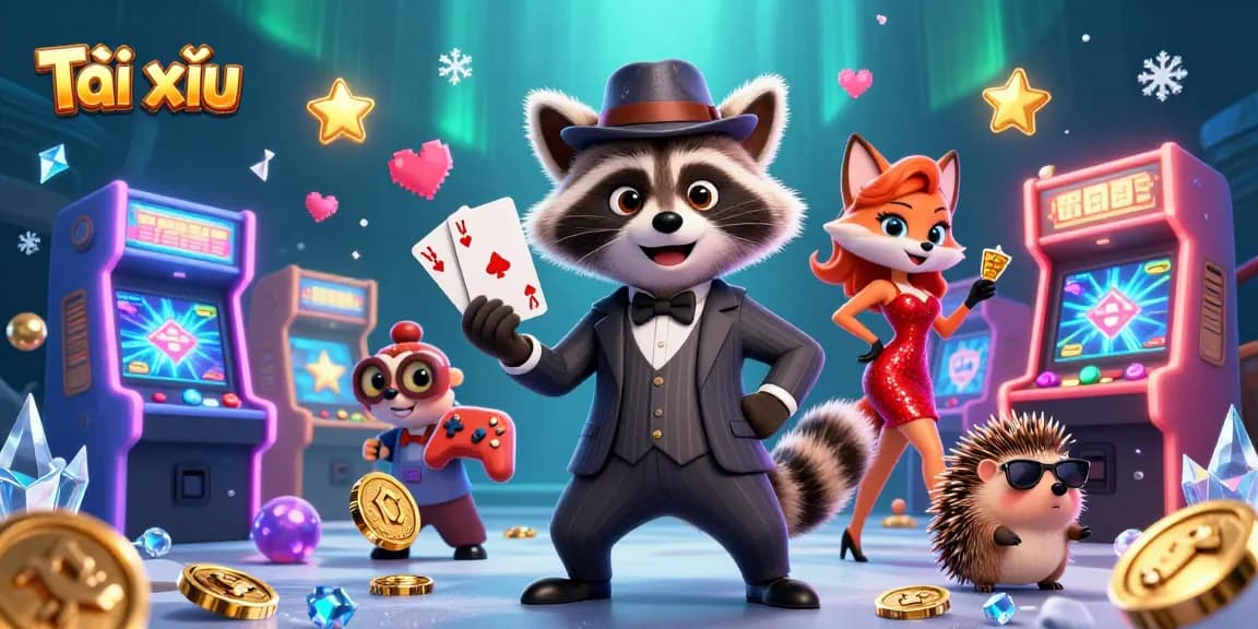 Experience Tài xỉu action with charismatic characters and vibrant casino game elements.