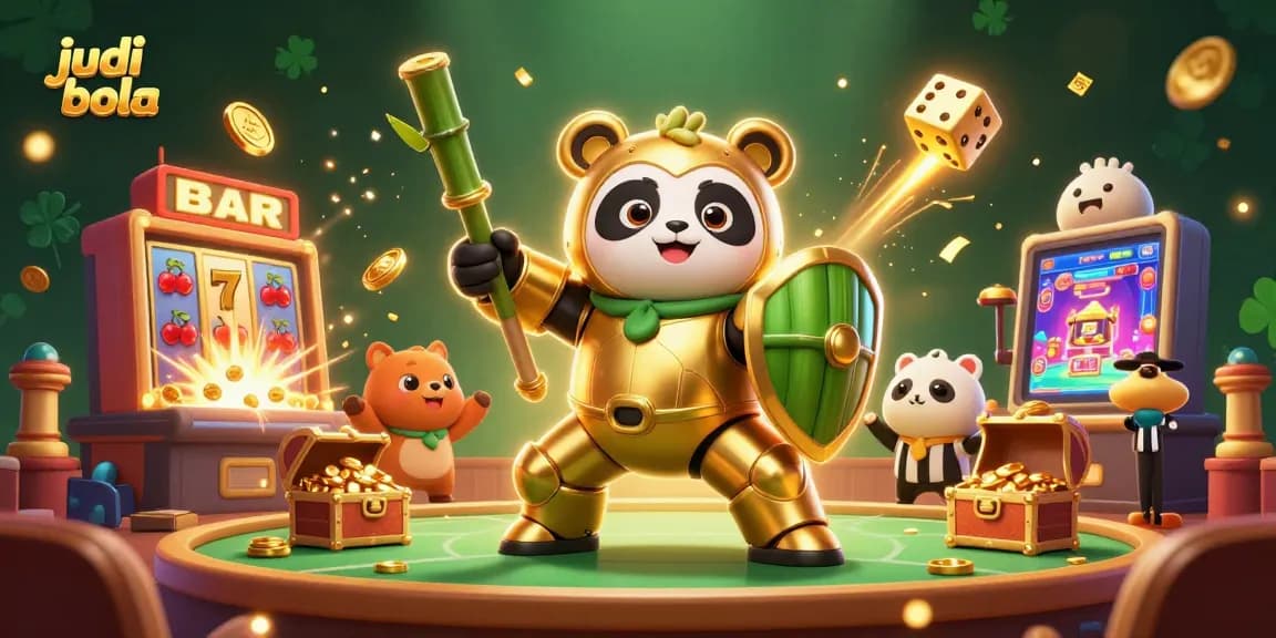 Bet on judi bola with excitement as winning symbols burst from a dynamic 3D casino scene.