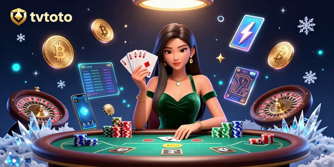 Experience the thrill of tvtoto with stunning poker gameplay and neon crypto elements.