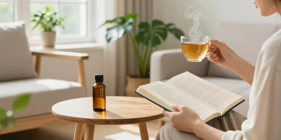 Legal vaping age in Cyprus highlighted; CBD oil and natural wellness elements in serene home setting promote healthy lifestyle choices.