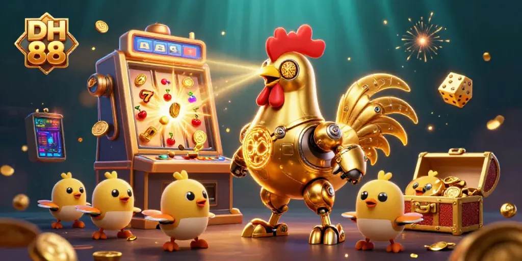 Experience thrilling gaming at DH 88 with vibrant 3D visuals showcasing excitement and jackpots.