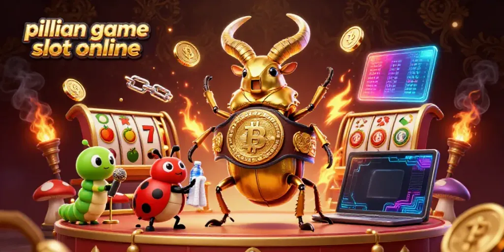 Memilih pilihan game slot online dengan slot reel dan simbol buah semuanya dikelilingi oleh elemen digital.