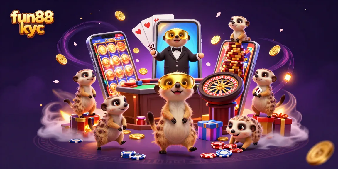 Chơi game slot hấp dẫn tại fun88 kyc với những chú meerkat quản lý casino độc đáo.