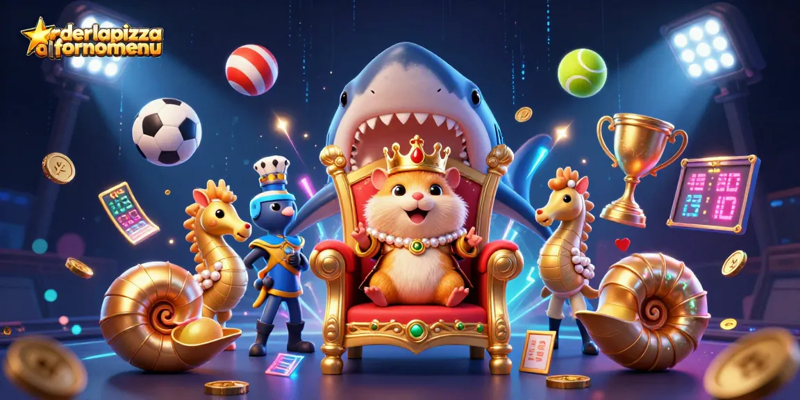 Rasakan pengalaman bermain di orderlapiazzaalfornomenu dengan raja hamster emas di tahta hiu megalodon.