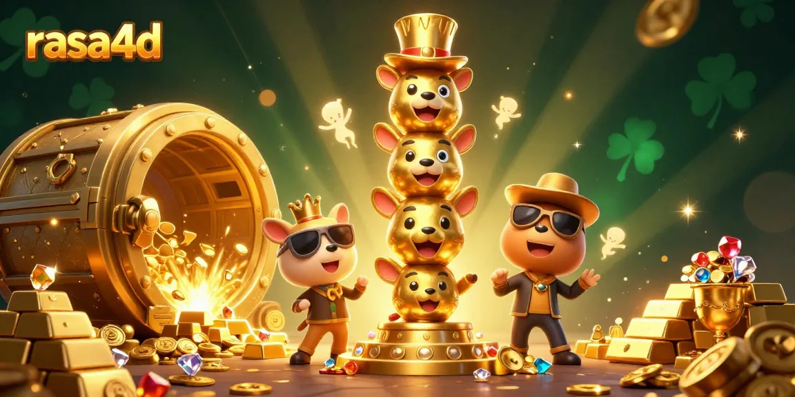 Memenangkan jackpot di kasino rasa4d dengan totem emas dan harta karun yang memukau.