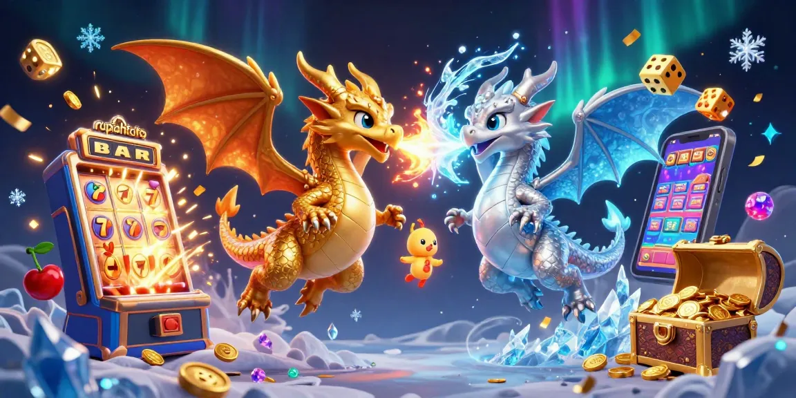 Mengalami keajaiban permainan slot di rupiahtoto, dengan naga kembar dan mesin slot mempersiapkan jackpot yang menakjubkan.